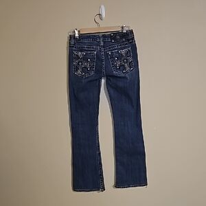 Miss Me Womens Embellished Medium Wash Boot Cut Denim Jeans Sz 28